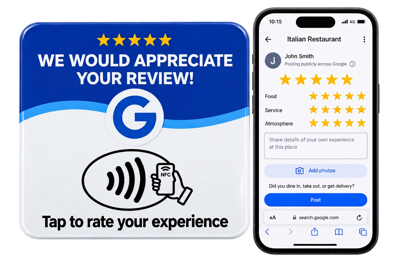 NFC Tap Review Cards studio mockup