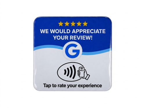 NFC Tap Review Cards - blue G design